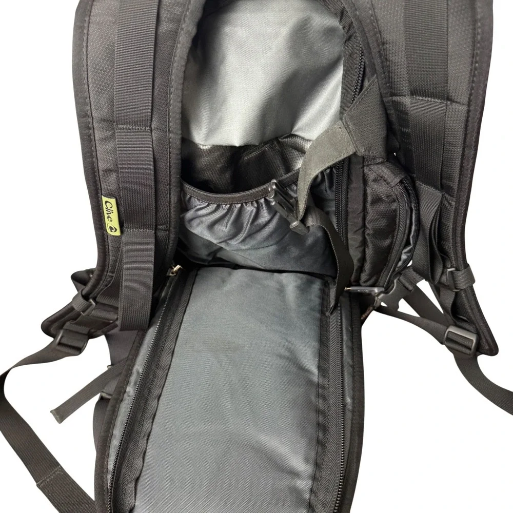 Clive Slim Pack Backpack Black Vintage REI Technical Daypack Bag 703-435-0012